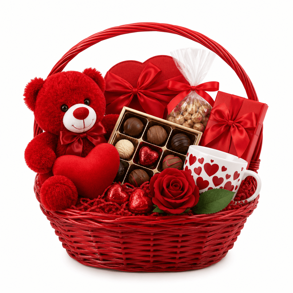 Valentine Gift Basket Red