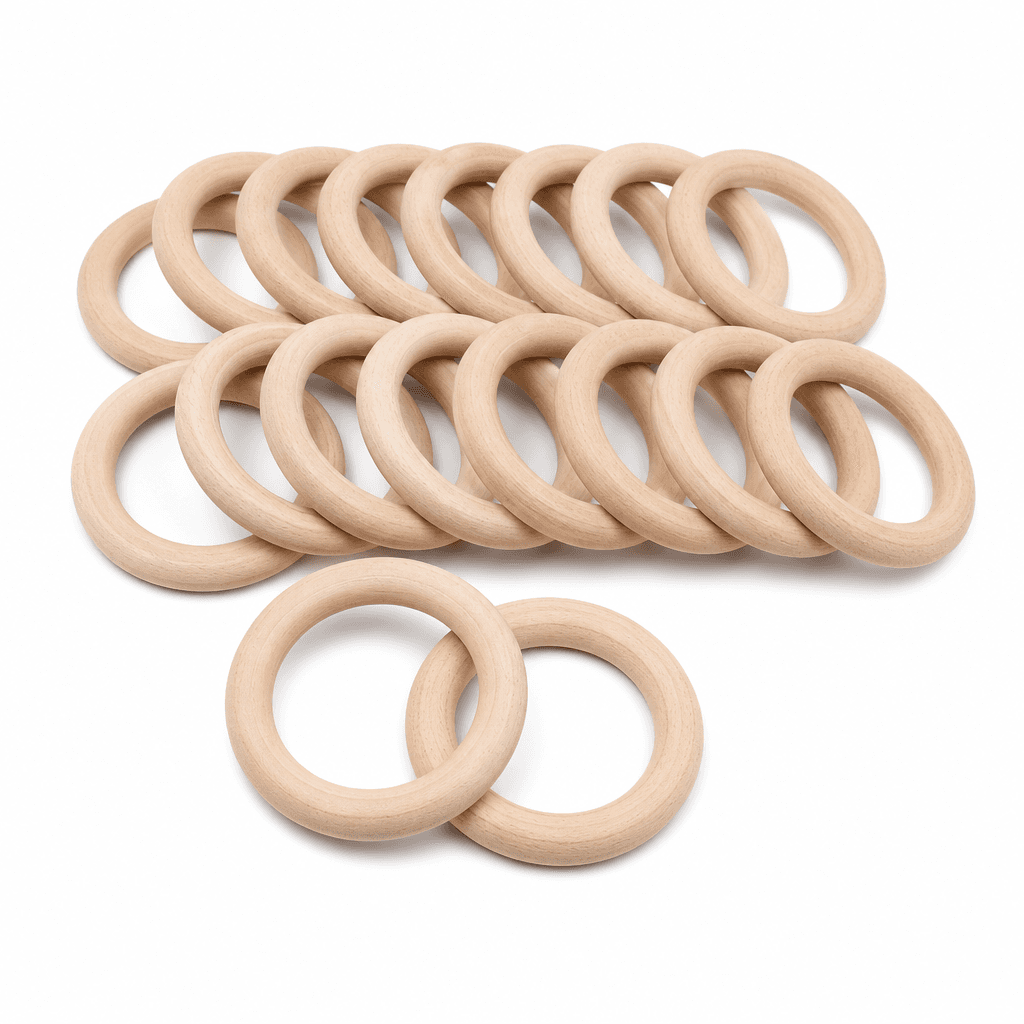 Macrame Wooden Rings 20‑Pack