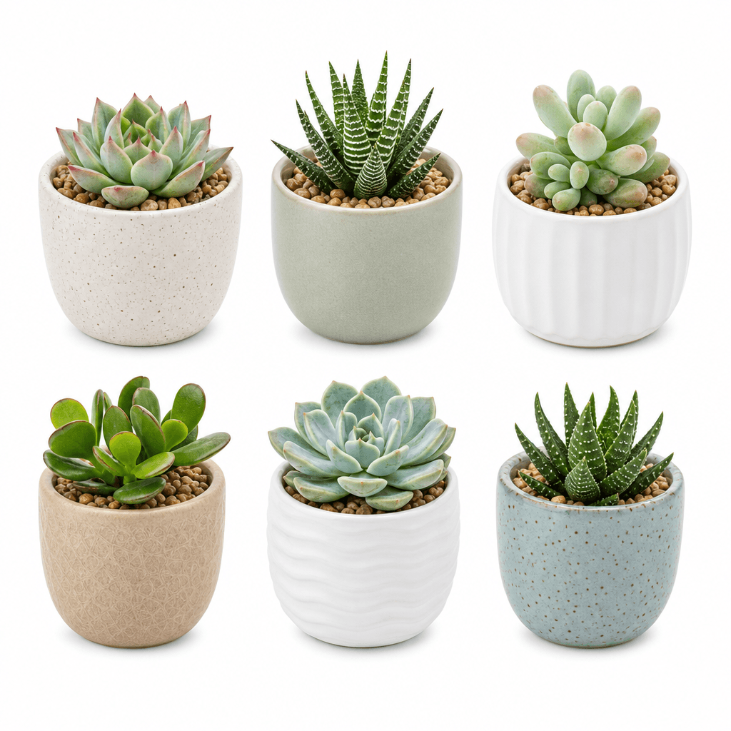 Mini Succulent Pots 6‑Pack