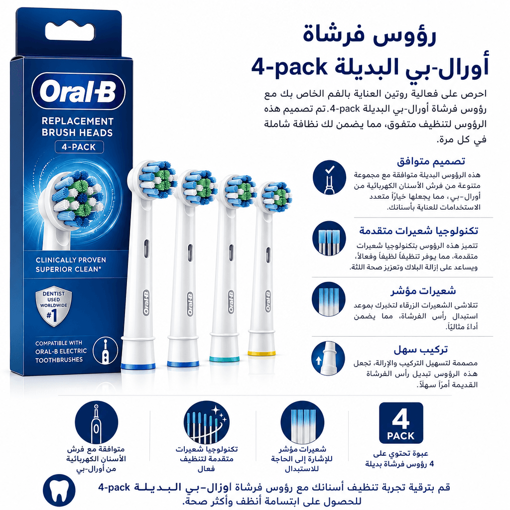 Oral‑B Replacement Brush Heads 4‑Pack