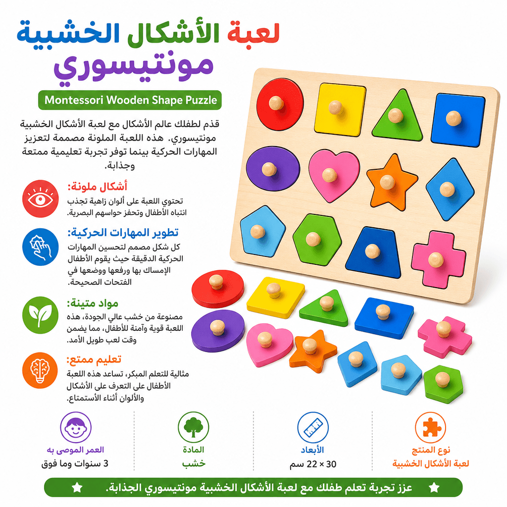 Montessori Wooden Shape Puzzle