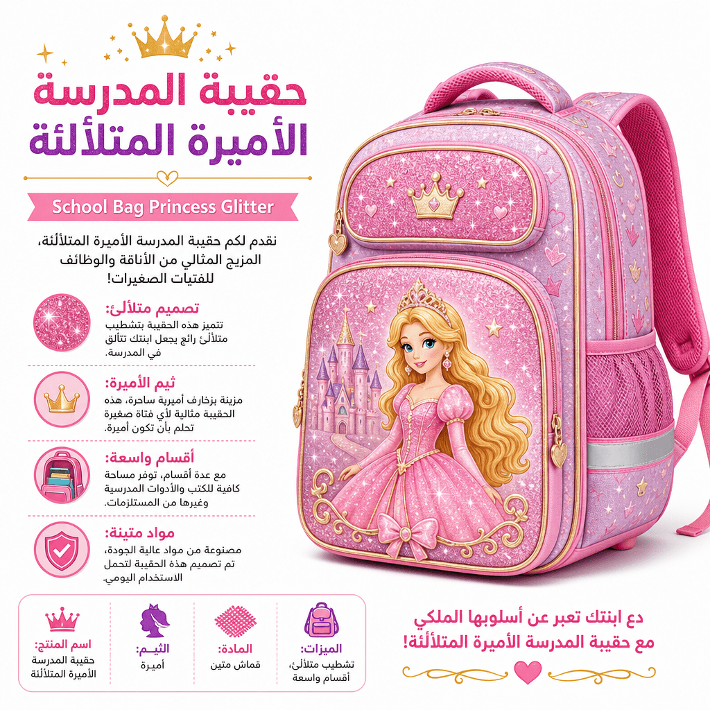School Bag Princess Glitter