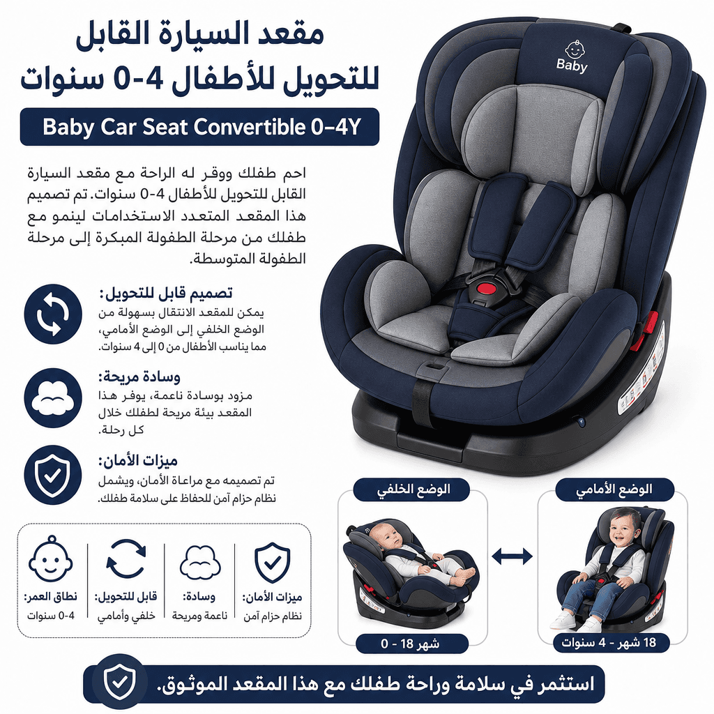 Baby Car Seat Convertible 0–4Y