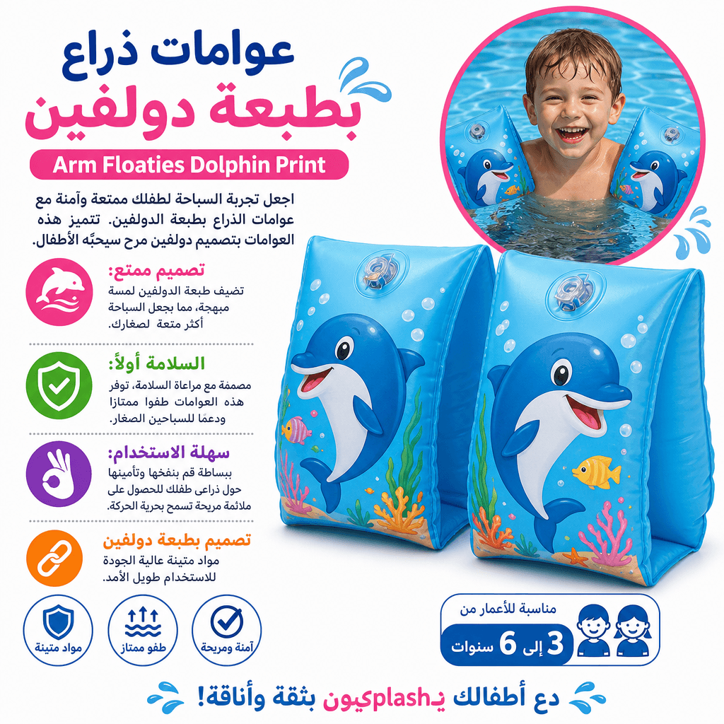 Arm Floaties Dolphin Print