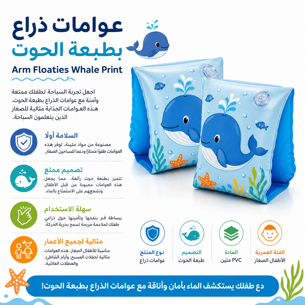 Arm Floaties Whale Print