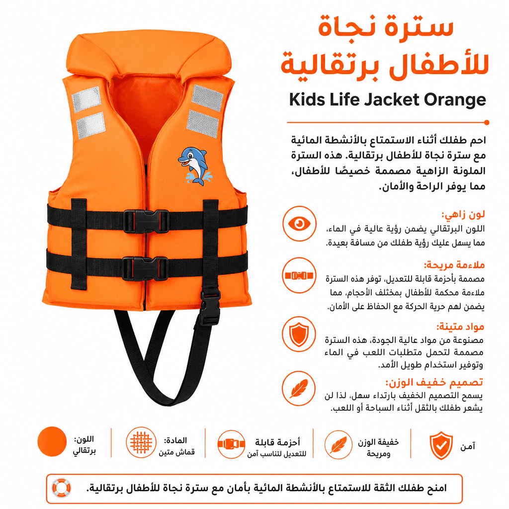Kids Life Jacket Orange