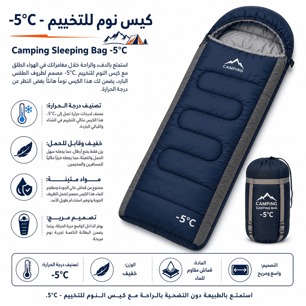 Camping Sleeping Bag -5°C