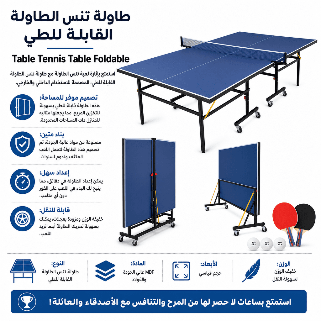 Table Tennis Table Foldable