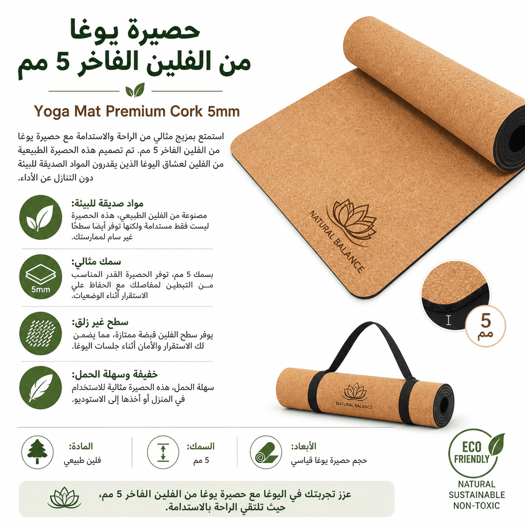Yoga Mat Premium Cork 5mm