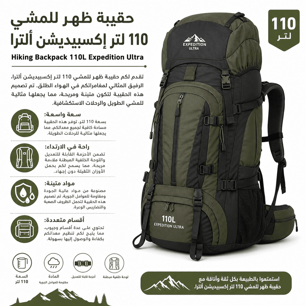 Hiking Backpack 110L Expedition Ultra