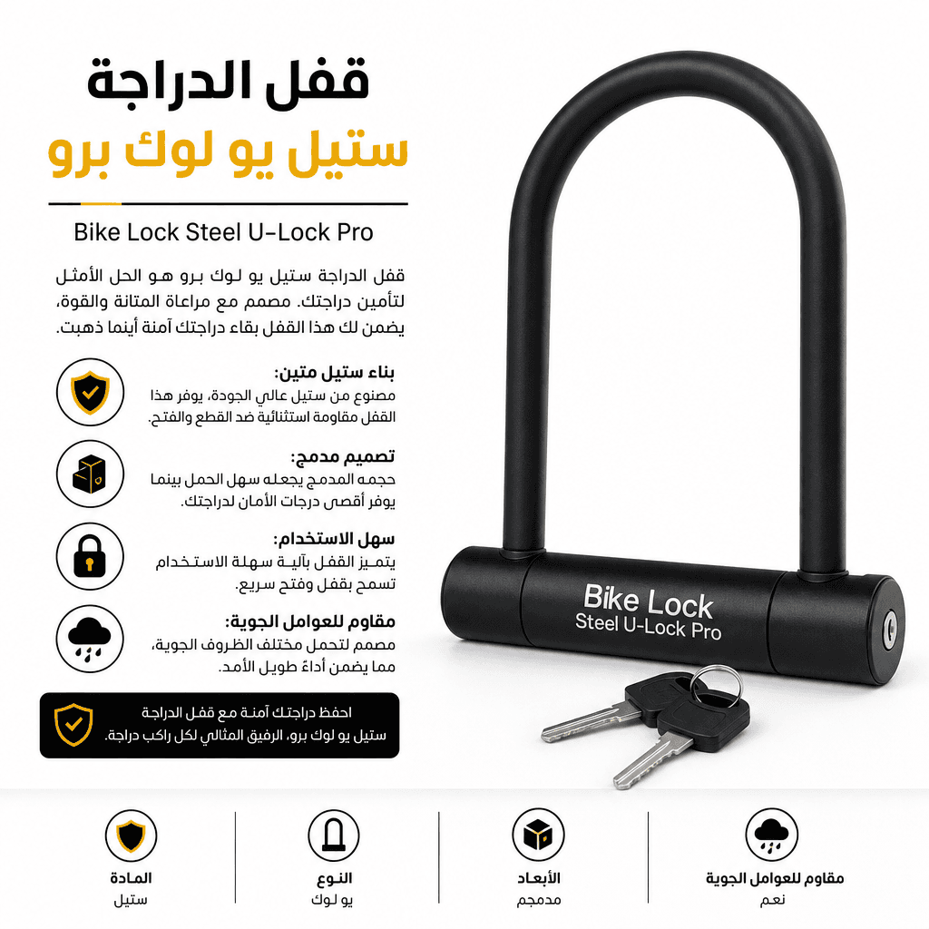 Bike Lock Steel U-Lock Pro