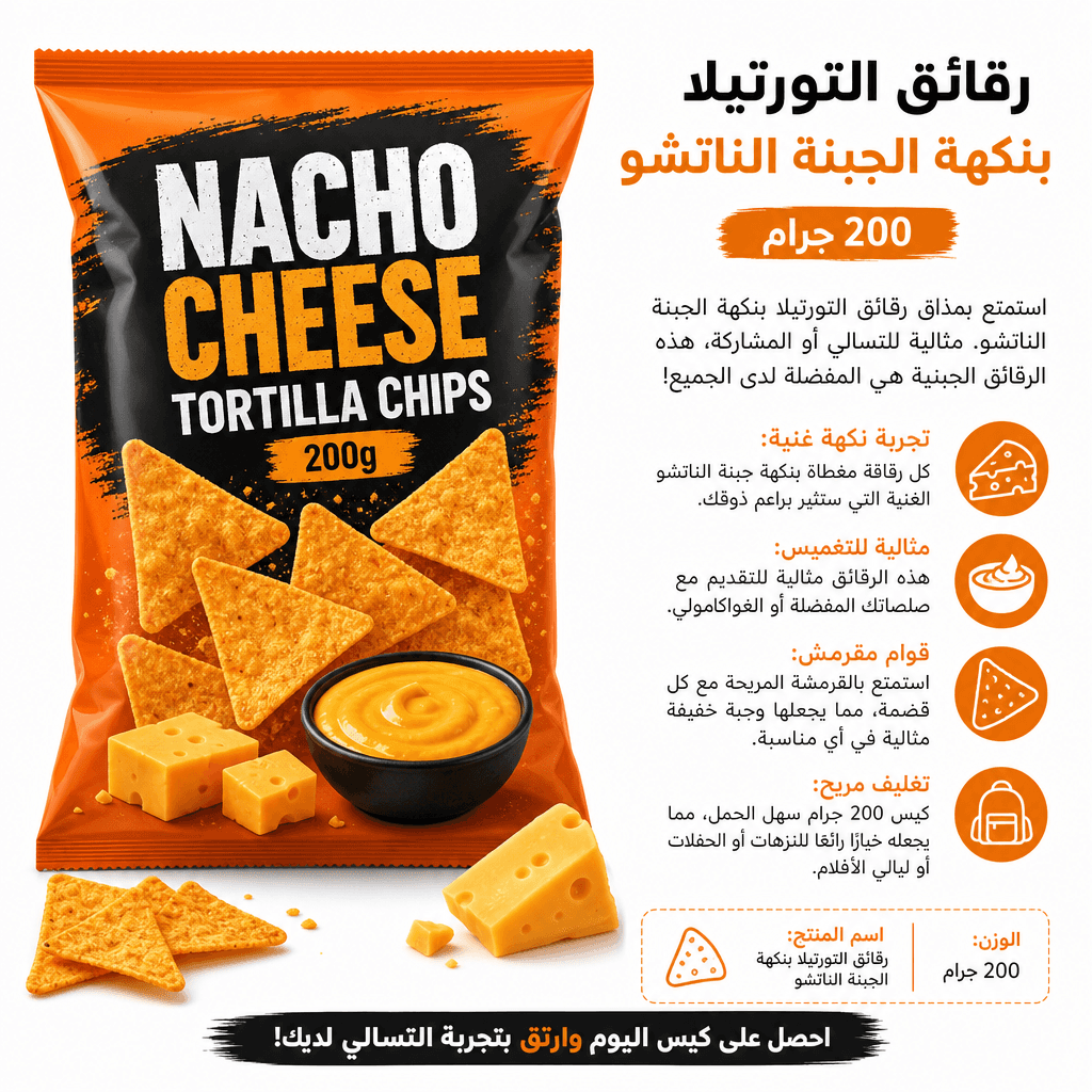 Nacho Cheese Tortilla Chips 200g