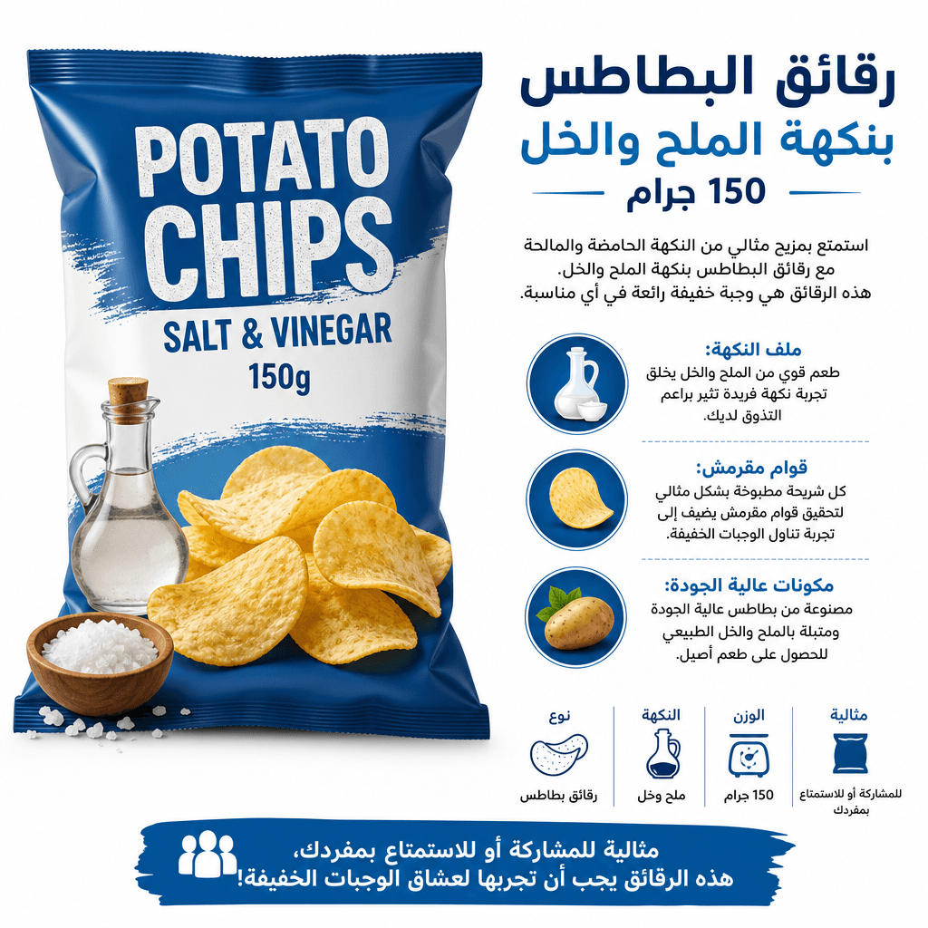 Potato Chips Salt & Vinegar 150g