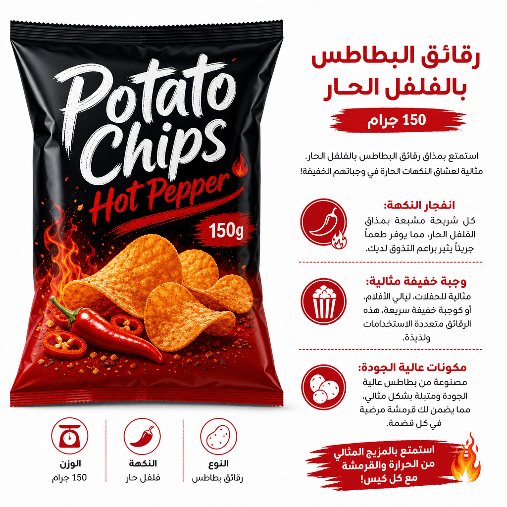 Potato Chips Hot Pepper 150g