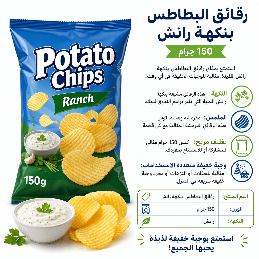 Potato Chips Ranch 150g