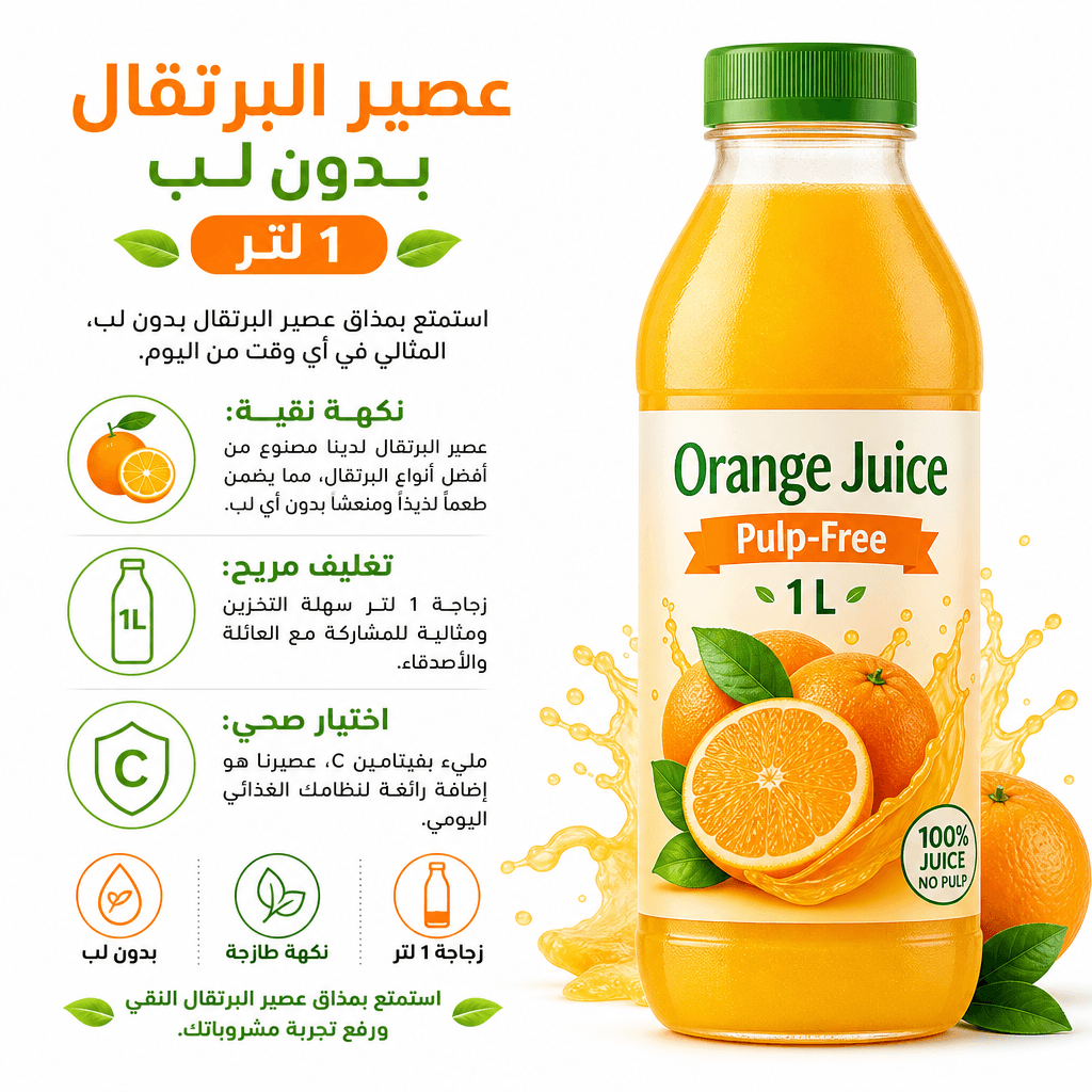 Orange Juice Pulp-Free 1L