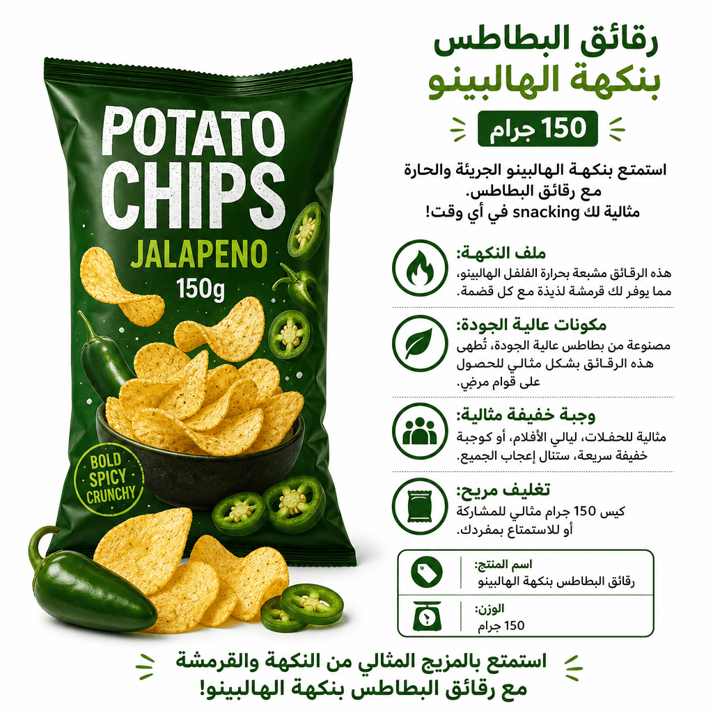 Potato Chips Jalapeno 150g