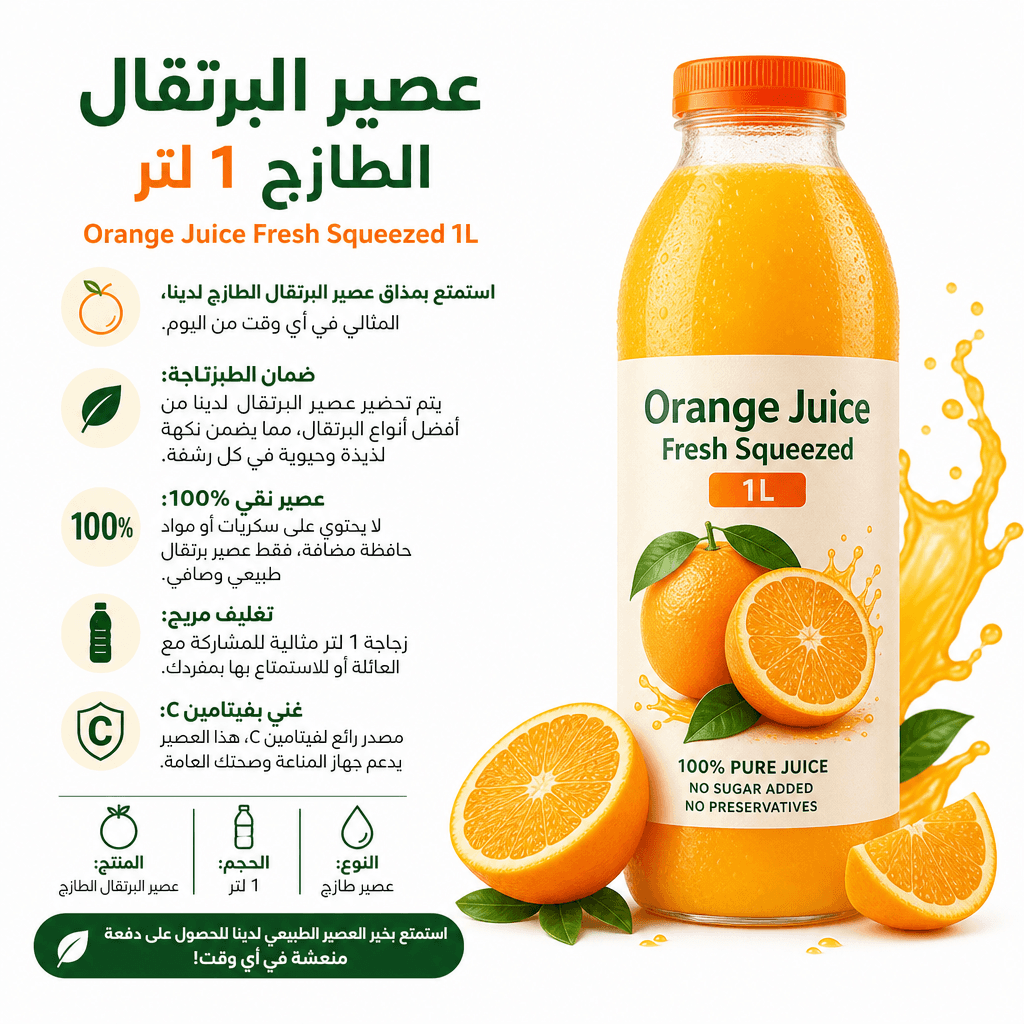 Orange Juice Fresh Squeezed 1L