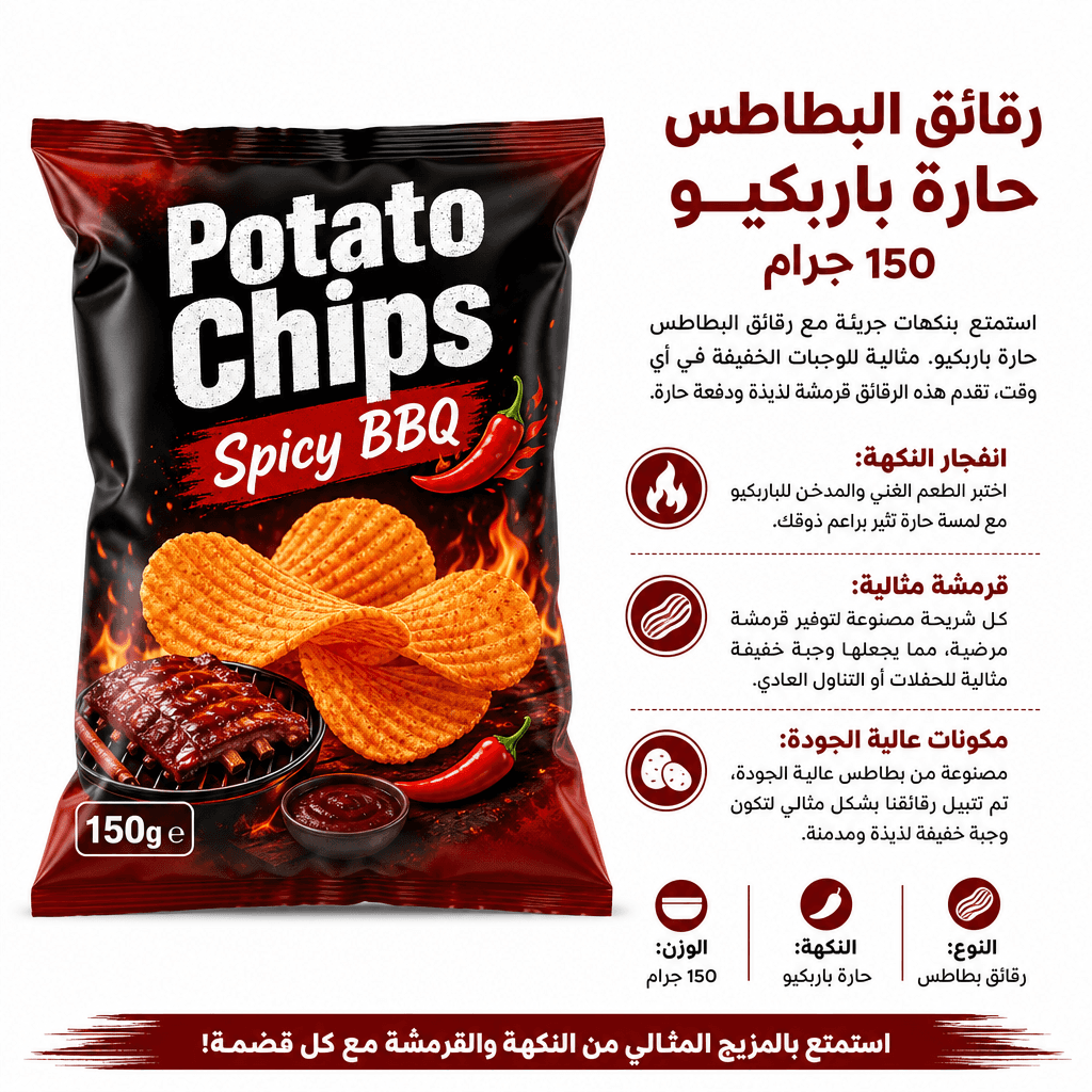 Potato Chips Spicy BBQ 150g