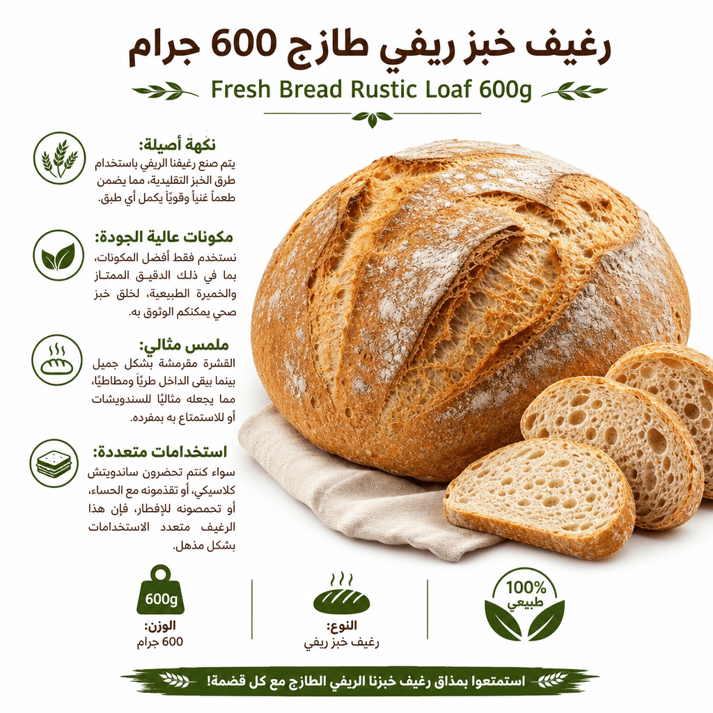 Fresh Bread Rustic Loaf 600g