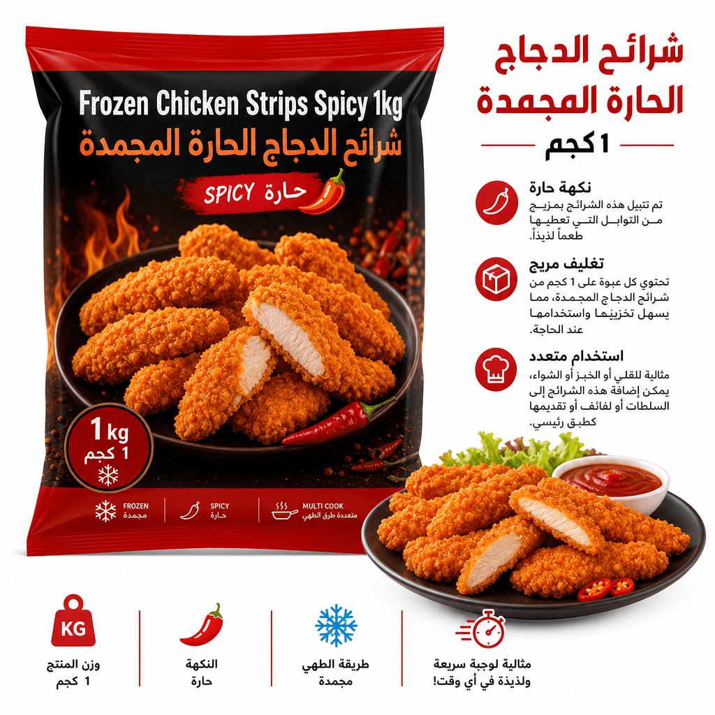 Frozen Chicken Strips Spicy 1kg