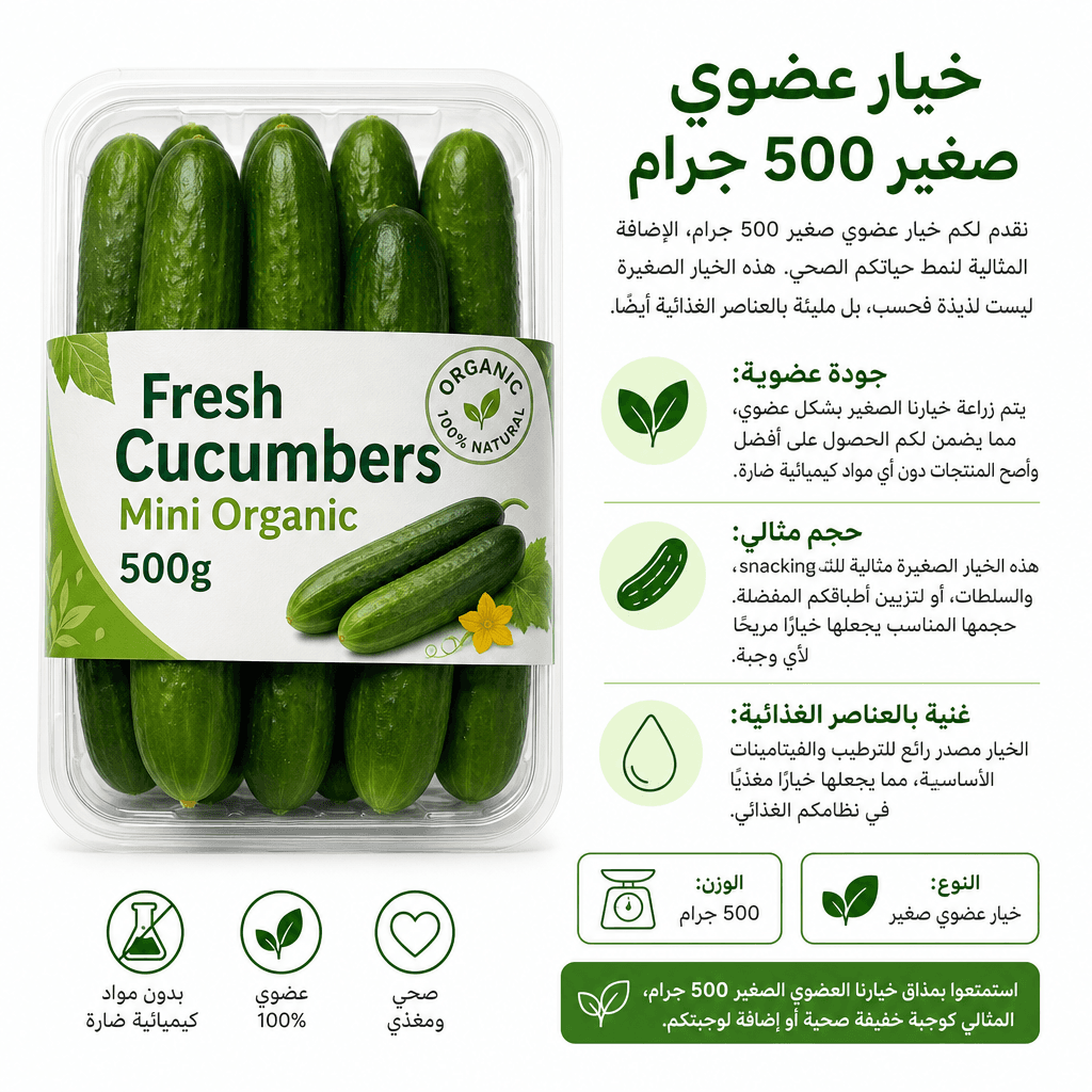 Fresh Cucumbers Mini Organic 500g