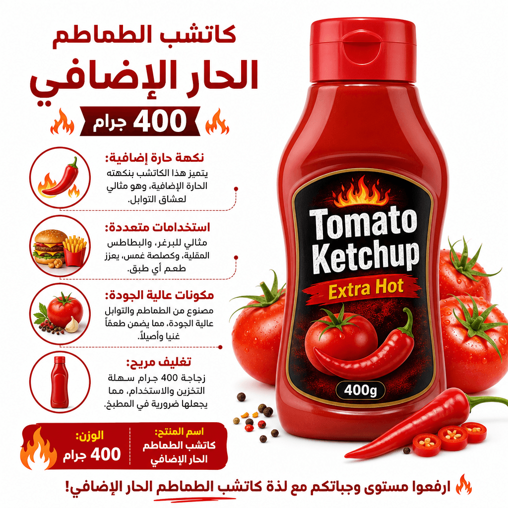 Tomato Ketchup Extra Hot 400g