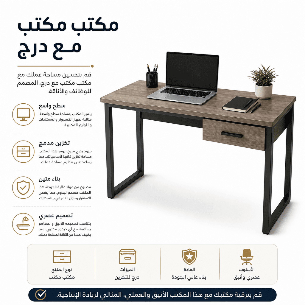 Office Desk with Drawer