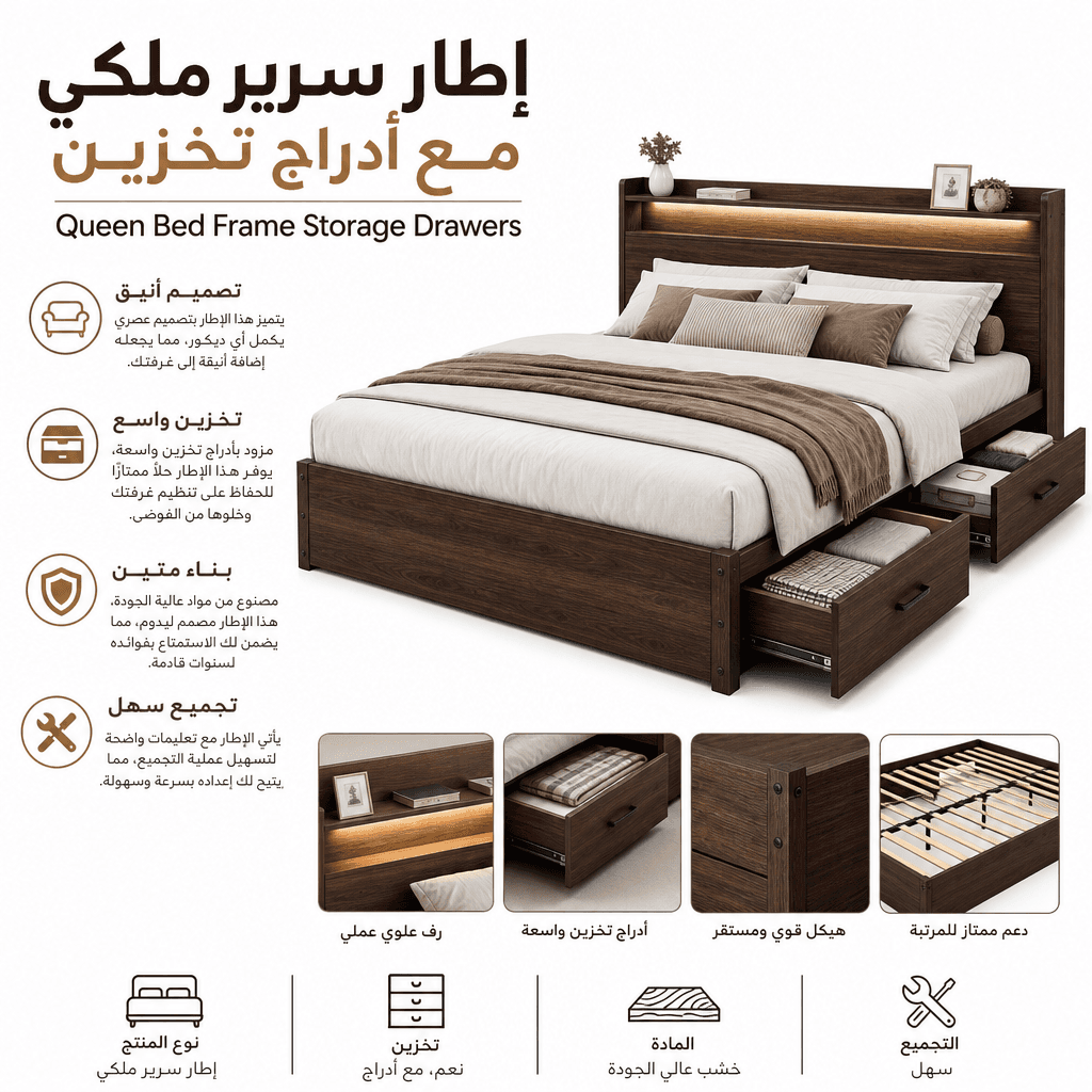 Queen Bed Frame Storage Drawers