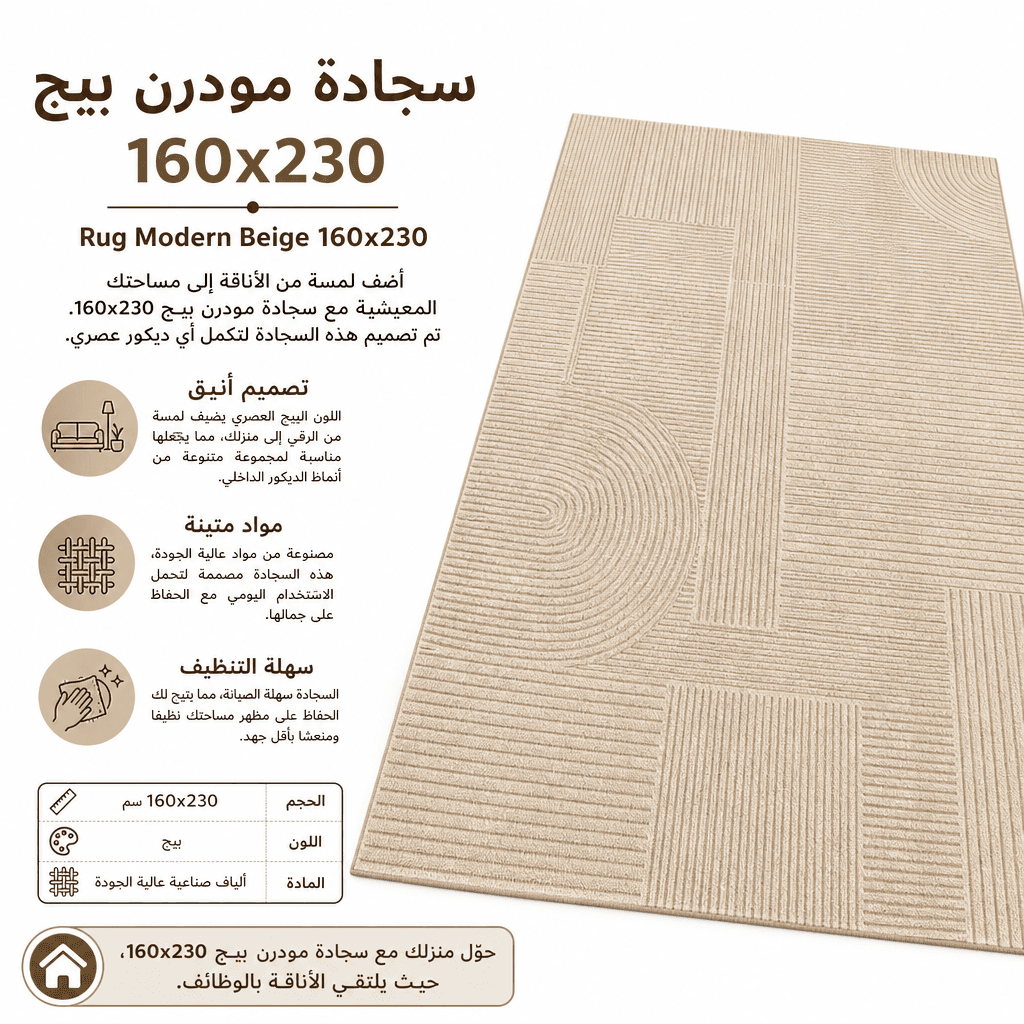Rug Modern Beige 160x230