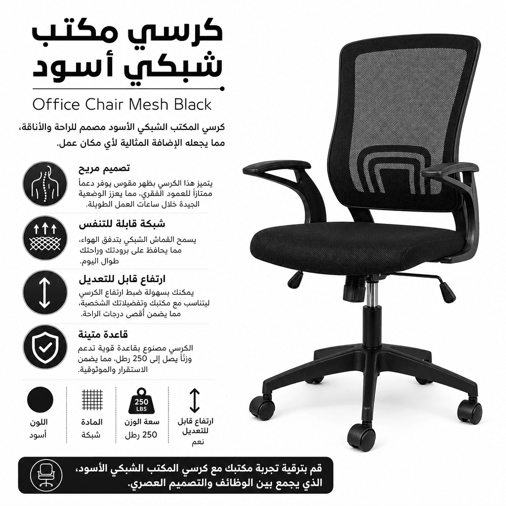 Office Chair Mesh Black