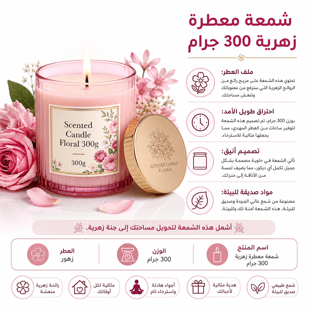 Scented Candle Floral 300g