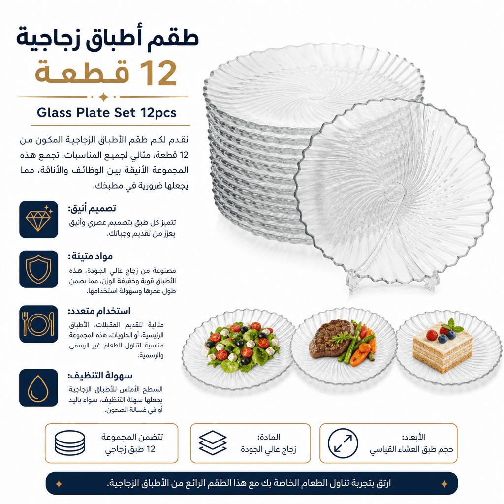 Glass Plate Set 12pcs