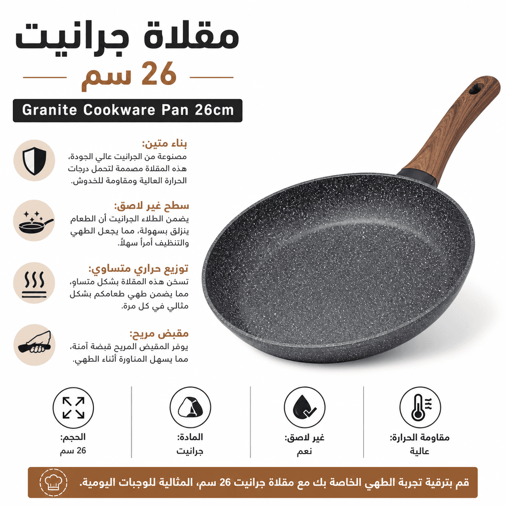 Granite Cookware Pan 26cm