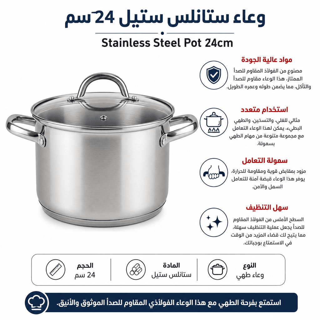 Stainless Steel Pot 24cm