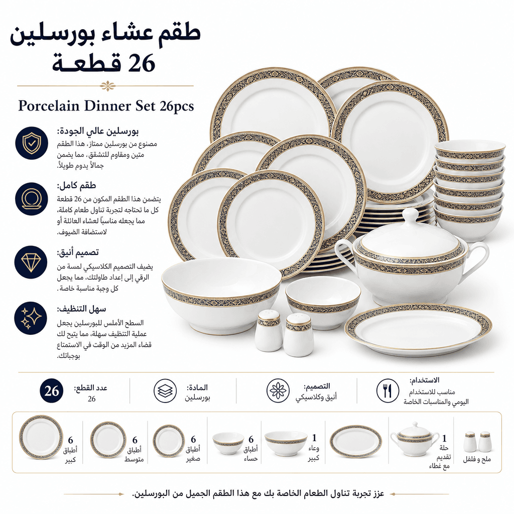 Porcelain Dinner Set 26pcs