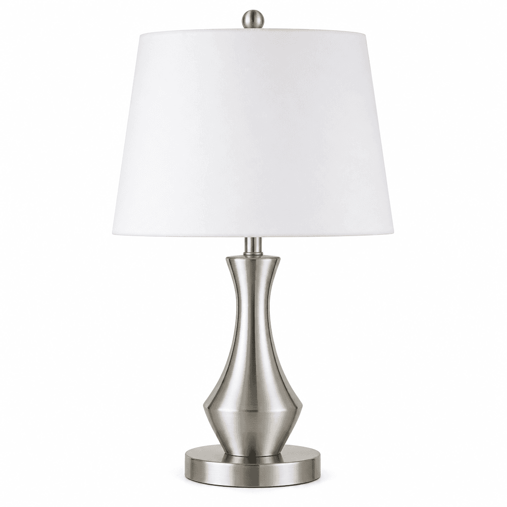 Metal Table Lamp White Shade