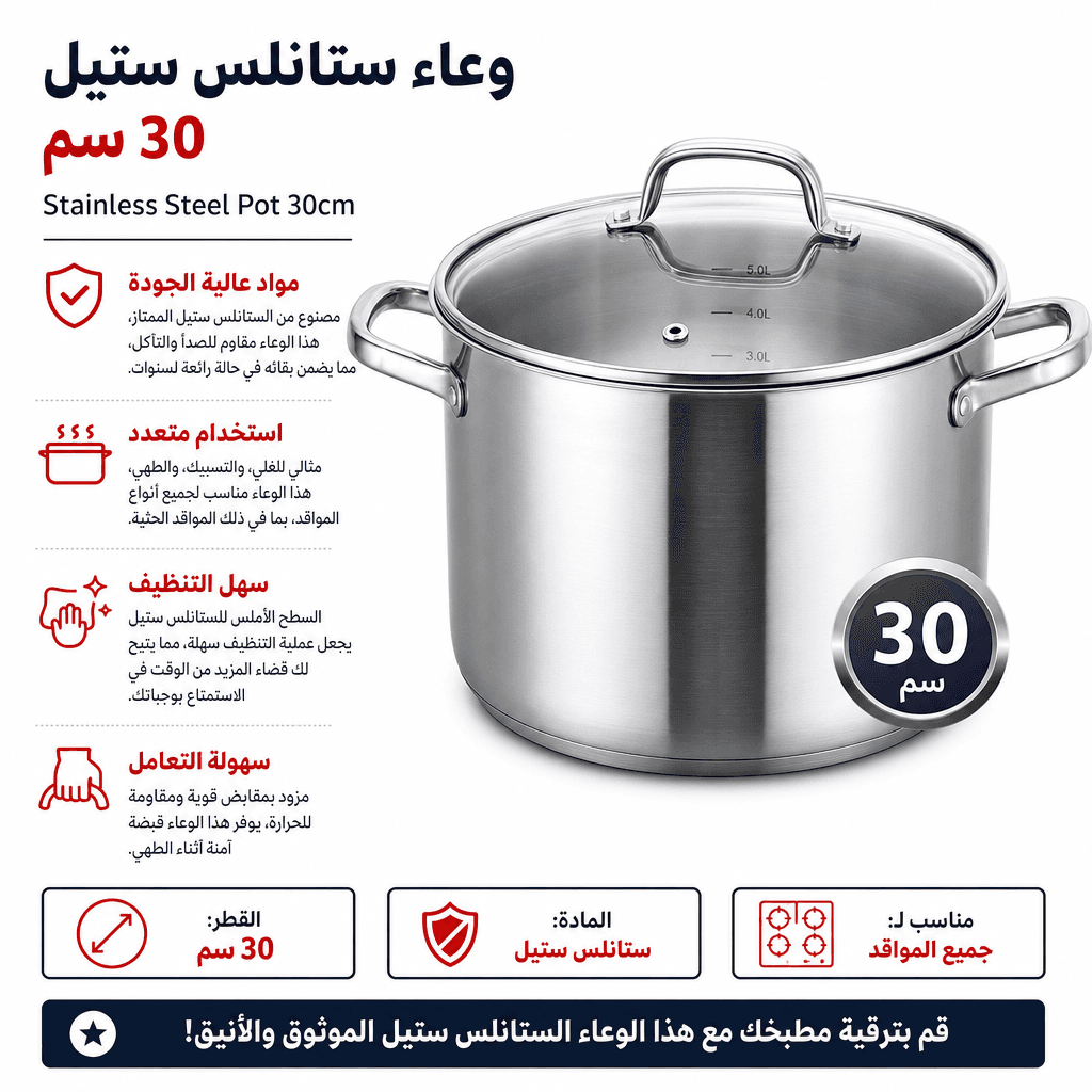 Stainless Steel Pot 30cm