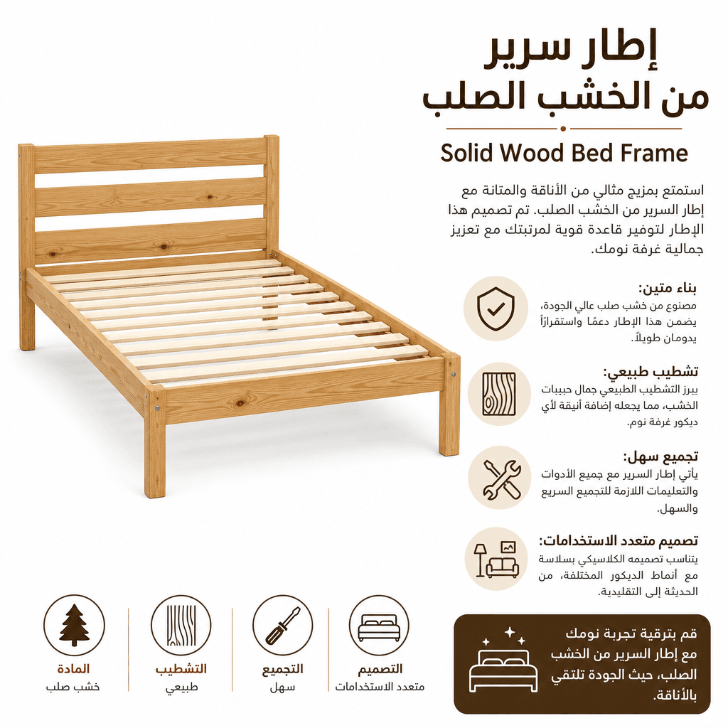 Solid Wood Bed Frame