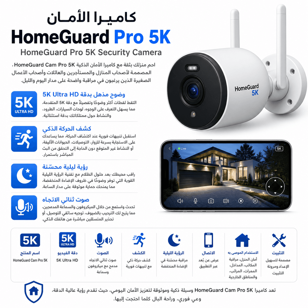 HomeGuard Pro 5K Security Camera