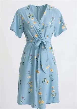 Floral Wrap Dress for Women