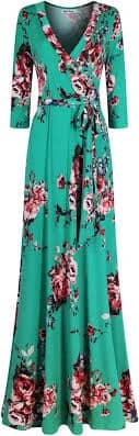 Women's Floral Wrap Maxi Dress