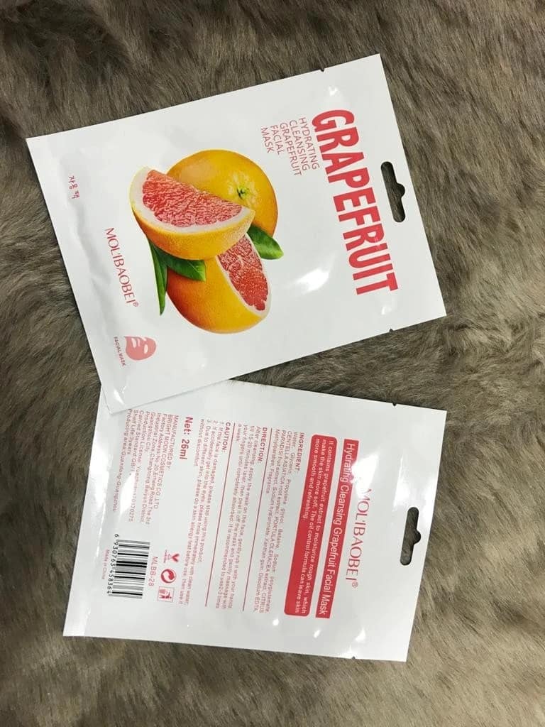 Molibaobei Hydrating Cleansing Grapefruit Facial Mask Box