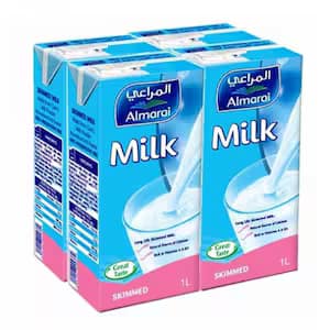 Almarai Skimmed Milk 1L (Pack of 4)