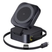 Baseus PicoGo Series 2-in-1 Magnetic Wireless Charging Stand - Qi2 Certified 15W MagSafe Compatible - 67W Retractable USB-C Cable - Fast Charging for MacBook Pro & iPhone - Includes 100W USB-C Cable product image