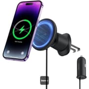 Baseus CW01 Magnetic Wireless Car Charger and Phone Holder - 15W MagSafe Fast Charging - Integrated 25W USB-C Car Charger - 360 Degree Air Vent Mount - Ambient Lighting - Secure Magnetic Grip for iPhone product image