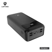 Lenyes PX591 High Capacity Power Bank - 50000mAh - 22.5W Super Fast Charging - PD 20W Quick Charge - Multi-Port Output - LED Digital Display - Integrated Flashlight - Black product image