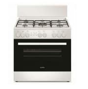 Simfer 80x55 cm Freestanding Gas Oven with 5 Burners, Gas Grill, Push-Button Ignition & Double Glass Door - Stainless Steel (F8000SGRW) product image
