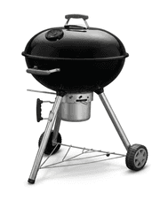 Professional 21" Kettle Charcoal Grill - Shining Black, Built-in Thermometer, Ash Catcher, and Heavy-Duty Wheels product image