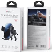 Yesido C256 Premium Glass Car Phone Holder - Air Vent Gravity Mount with Tempered Glass Panel, One-Hand Operation & 360° Rotation for 4.7-7.2 inch Phones product image